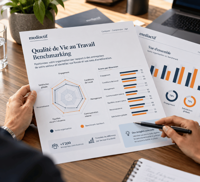 Benchmarking QVT Mediactif – comparaison des résultats de l’expérience collaborateur